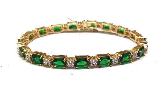 Emerald Cut Tennis Bracelet For Women •  Moissanite and Emerald Diamond Tennis Bracelets Perfect Anniversary Gift for Women • Size-5-10US