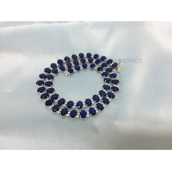 Tennis Necklace • Gemstone Diamond Necklace • Bridal Jewelry • Wedding Necklace • Bridal Necklace • Gift for Her •  Layering Necklace