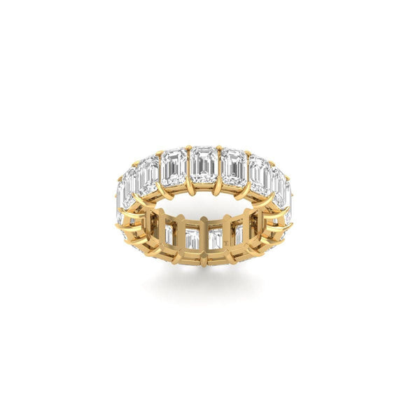 Lab Grown Emerald Cut Eternity Ring for Women • Full Eternity Ring • Gold Eternity Ring • Shared Prong Eternity Ring • Anniversary Gift