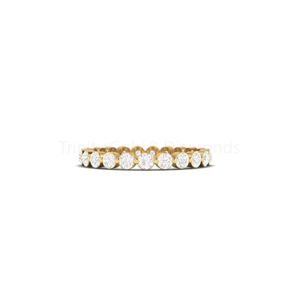 Lab Grown Diamond Eternity Ring for Women • Full Round Eternity Ring • Gold Eternity Ring • Shared Prong Eternity Ring • Gift • Size-5-12US