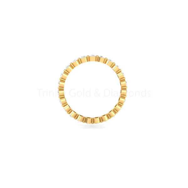 Lab Grown Diamond Eternity Ring for Women • Full Round Eternity Ring • Gold Eternity Ring • Shared Prong Eternity Ring • Gift • Size-5-12US