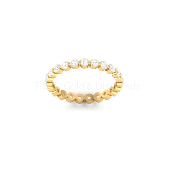 Lab Grown Diamond Eternity Ring for Women • Full Round Eternity Ring • Gold Eternity Ring • Shared Prong Eternity Ring • Gift • Size-5-12US