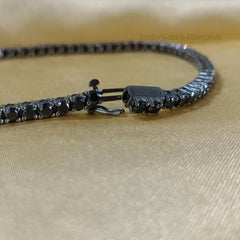 Tennis Bracelet For Women • Black Diamond Silver Tennis Bracelet • Diamond Tennis Bracelet • Anniversary Gift • Size-7