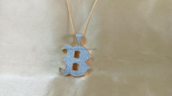 Letter Pendant In Silver •Any Letter Moissanite Pendant • Mens Moissanite Pendant • 3B Pendant • Baguette Pendant • Statement Jewelery Gift