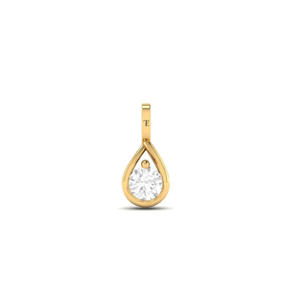 Solitaire Lab Grown Diamond Pendant For Women •  10KT Yellow Gold Pendant without Chain • Perfect Anniversary Gift for Women