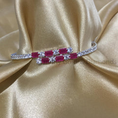 14KT ROSE GOLD PLATED Ruby Diamond Bangles Bracelet In sterling Silver, Gift For Anniversary,Antique Bracelet, Unique Ruby Bracelet For Wife
