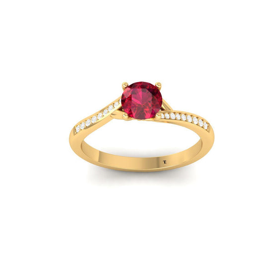 Gemstone Solitaire Engagement Ring • 10KT Gold Ring for Women • Perfect Gift for Her • Available in Sizes 5-12 USA • Lab Grown Jewelry