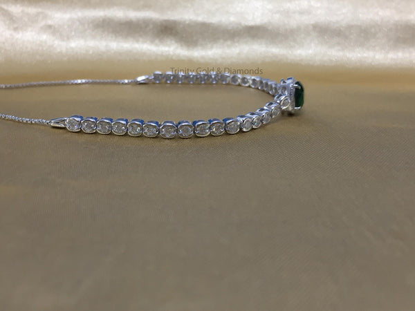 Timeless Teardrop Green Pear Cut Tennis Bracelet 5-10 Inch • Half Bezel Set Pear Cut Tennis Bracelet For Women • Anniversary Gift for Her