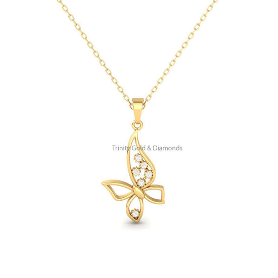 Butterfly Diamond Pendant for Women • Lab Grown Diamond Pendant Necklace for Her • Statement Diamond Jewelry • Perfect Lab Grown Jewelry