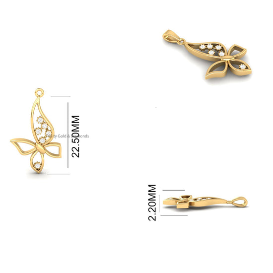 Butterfly Diamond Pendant for Women • Lab Grown Diamond Pendant Necklace for Her • Statement Diamond Jewelry • Perfect Lab Grown Jewelry
