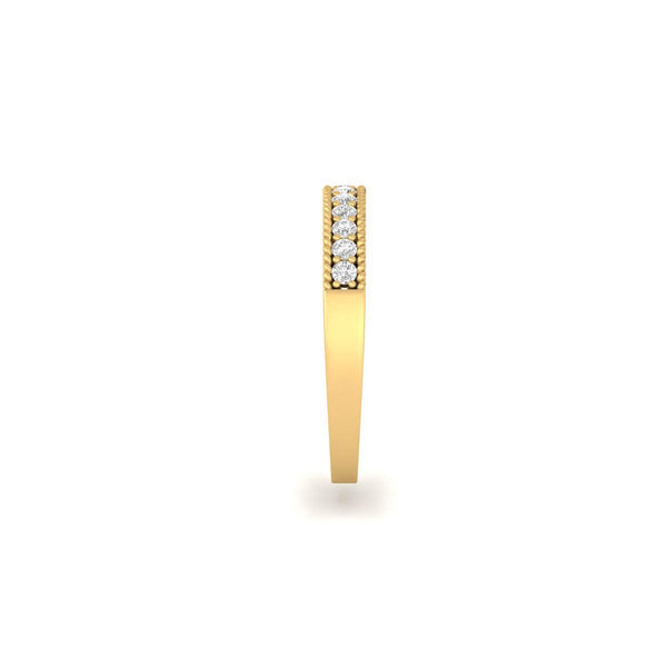 Lab Grown Diamond Wedding Band • 10KT Gold Ring • Ring with Miligrain • Half Eternity Ring • Perfect Wedding Gift for Her