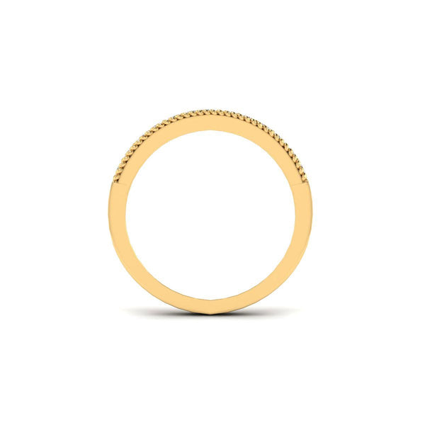 Lab Grown Diamond Wedding Band • 10KT Gold Ring • Ring with Miligrain • Half Eternity Ring • Perfect Wedding Gift for Her