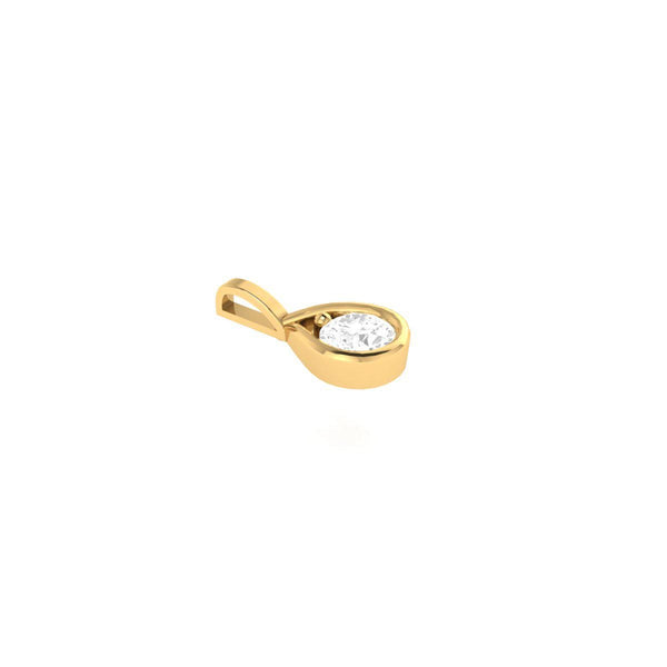 Solitaire Lab Grown Diamond Pendant For Women •  10KT Yellow Gold Pendant without Chain • Perfect Anniversary Gift for Women