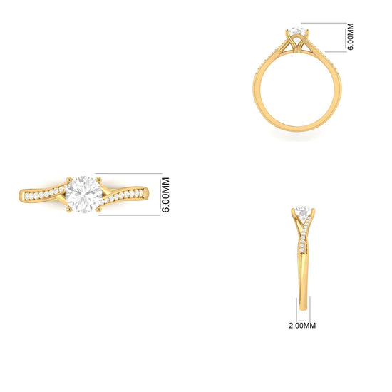 Engagement Ring • Lab Grown Diamond Solitaire Ring for Women •  Perfect Gift for Her • Available in Sizes 5-12 USA