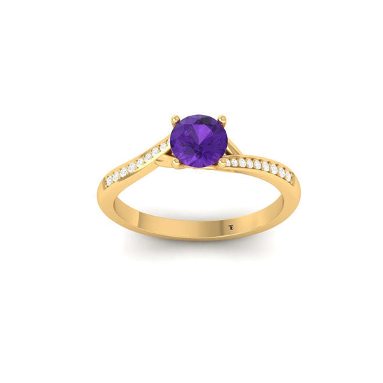 Gemstone Solitaire Engagement Ring • 10KT Gold Ring for Women • Perfect Gift for Her • Available in Sizes 5-12 USA • Lab Grown Jewelry