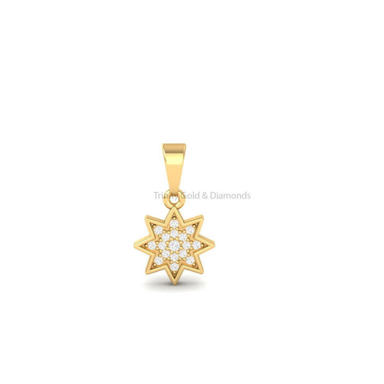 Lab Grown Diamond Flower Pendant for Women • 0.07ct Pendant • Gold Pendant • Perfect Gift • Without Chain