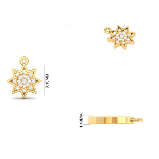 Lab Grown Diamond Flower Pendant for Women • 0.07ct Pendant • Gold Pendant • Perfect Gift • Without Chain