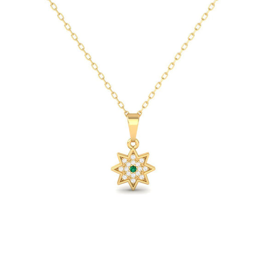 Gemstone Flower Pendant for Women • 0.07ct Pendant • Gold Pendant • Perfect Gift • Without Chain • Lab Grown Diamond Pendant for Her
