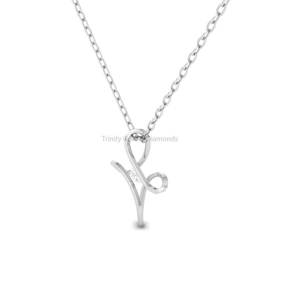 Solitaire Cross Pendant •  Lab Grown Diamond • Dainty Cross Pendant Necklace for Women • 14KT Gold Pendant • Religious Gift for Her