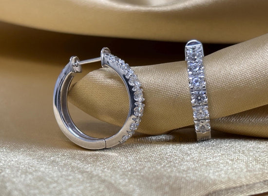 Lab Grown Diamond Hoop Earrings for Women • Silver Hoop Earrings • Perfect Gift for Her