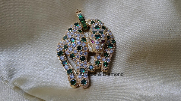 Handmade Panther Pendant • Moissanite Gemstone Panther Pendant for Women • Multistone Panther Pendant • Statement Jewelry • Perfect Gift