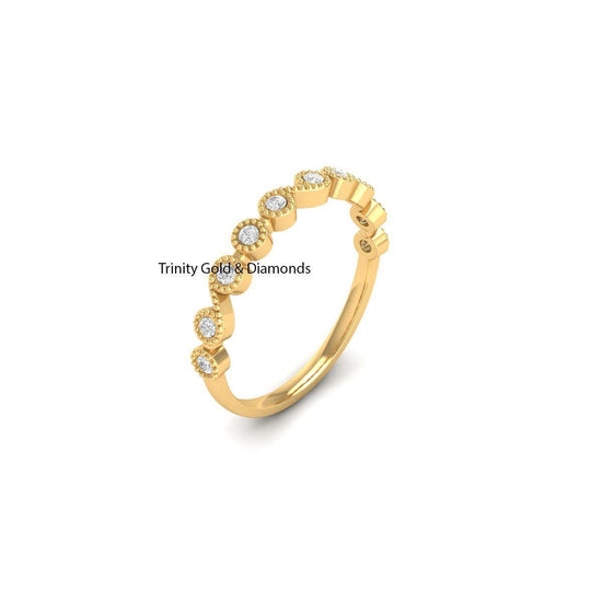 Diamond Wedding Band • Elegant Wedding Ring for Her