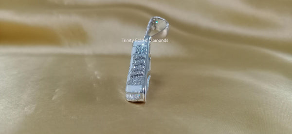 Shoe Moissanite Diamond Pendant Necklace • Athlete Sports Lovers Gift • Sneaker Pendant • Shoe With Enamel • Perfect Gift
