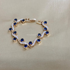 S Link Tennis Bracelet For Women • Blue Sapphire Gemstone Bracelet for Her • Multistone Gemstone Bracelet • Perfect Christmas Gift
