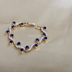 S Link Tennis Bracelet For Women • Blue Sapphire Gemstone Bracelet for Her • Multistone Gemstone Bracelet • Perfect Christmas Gift