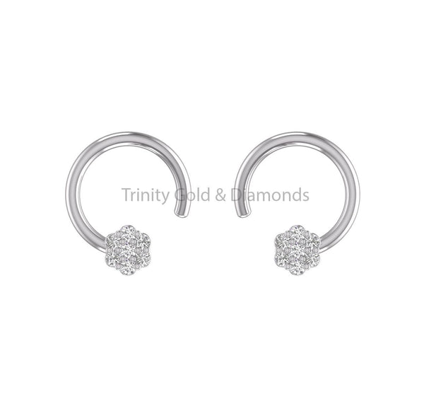 14K Yellow Gold Flower Nose Pin • Lab Grown Diamond Wedding Nose Stud • Dainty 2.65MM Nose Pin for Women • Perfect Gift for Mom