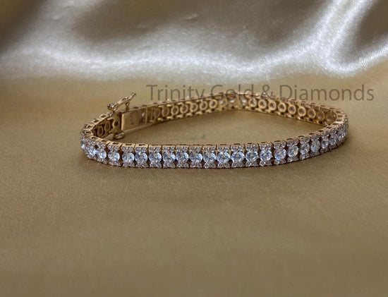 Moissanite Diamond Tennis Bracelet for Women • Three Row Diamond Line Bracelet • Perfect Anniversary Gift for Women • Statement Bracelet