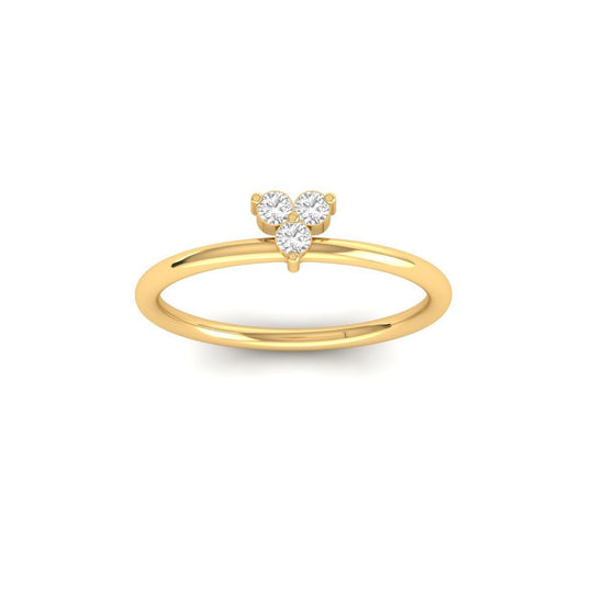 Dainty Three-Stone Diamond Ring • Minimalist Moissanite Silver Ring for Women • Perfect Gift For Her