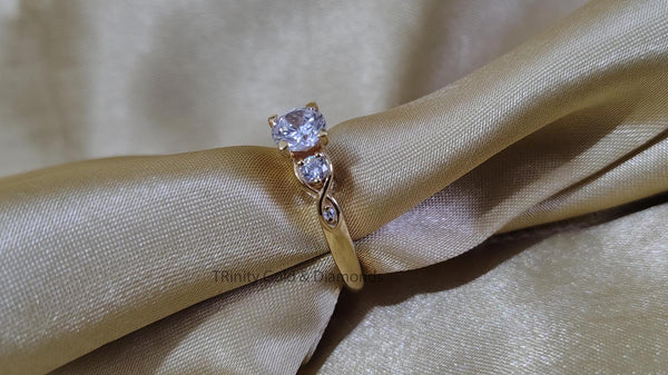 Three Stone Bridal Set • Solitaire Lab Grown Bridal Set For Women • Wedding Set • Perfect Classic Wedding Gift for Her • Size-5 -12 USA
