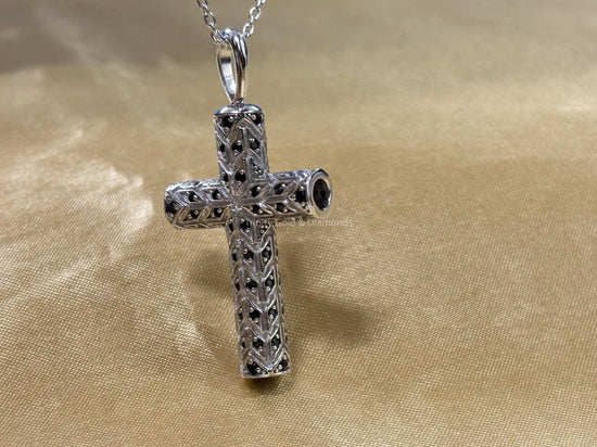 Handmade Cross Pendant • Black Gemstone Cross Pendant Necklace for Women • Perfect Christmas Gift • Cross Necklace