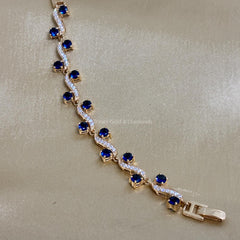S Link Tennis Bracelet For Women • Blue Sapphire Gemstone Bracelet for Her • Multistone Gemstone Bracelet • Perfect Christmas Gift