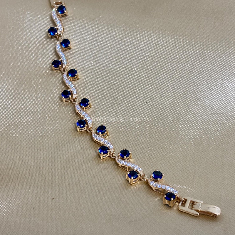 S Link Tennis Bracelet For Women • Blue Sapphire Gemstone Bracelet for Her • Multistone Gemstone Bracelet • Perfect Christmas Gift