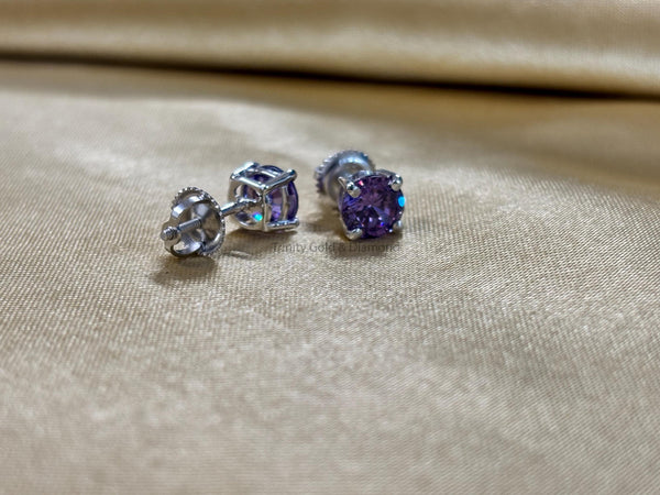 Amethyst Studs • Gemstone Stud Earrings for Women • 6.0mm Stud Earrings with Screw Back • Perfect Gift for Her