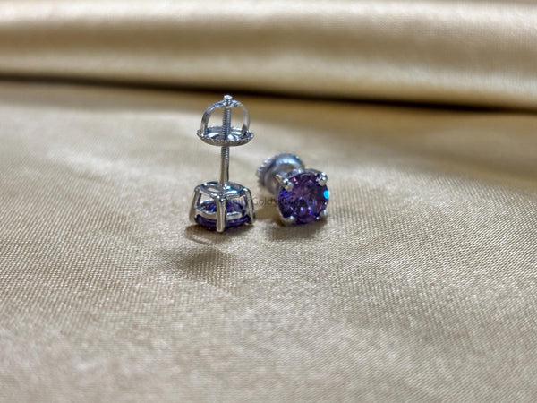 Amethyst Studs • Gemstone Stud Earrings for Women • 6.0mm Stud Earrings with Screw Back • Perfect Gift for Her