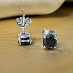 Black Stud Earring For Him And Her • 6.0mm Stud Earrings with Screw Back • Perfect Gift