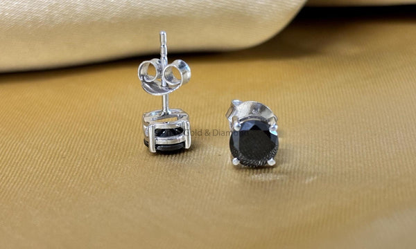Black Stud Earring For Him And Her • 6.0mm Stud Earrings with Screw Back • Perfect Gift
