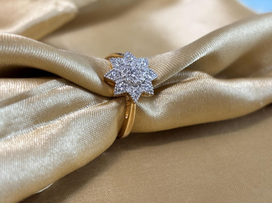 Flower Shape Lab Grown Diamond Ring For Women • Art Deco Anniversary Ring For Women • Perfect Gift for Her • Statement Ring