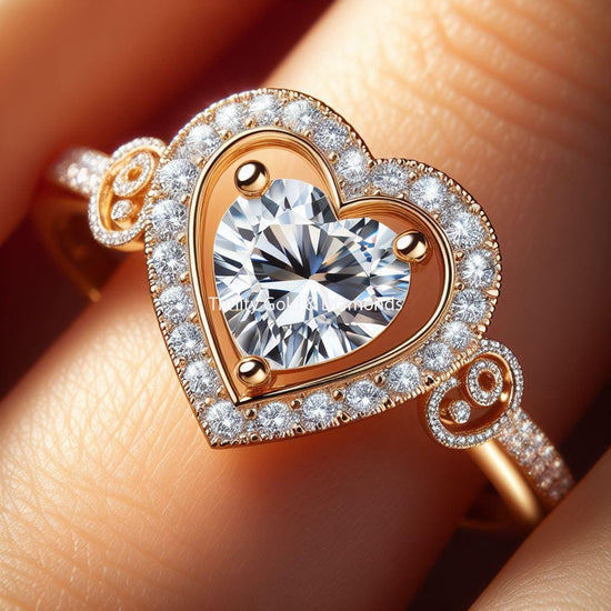 Heart Moissanite Diamond Ring For Women • Heart Ring • Diamond Gift • Perfect Valentine Gift for Her • Ring Size-5-12USA