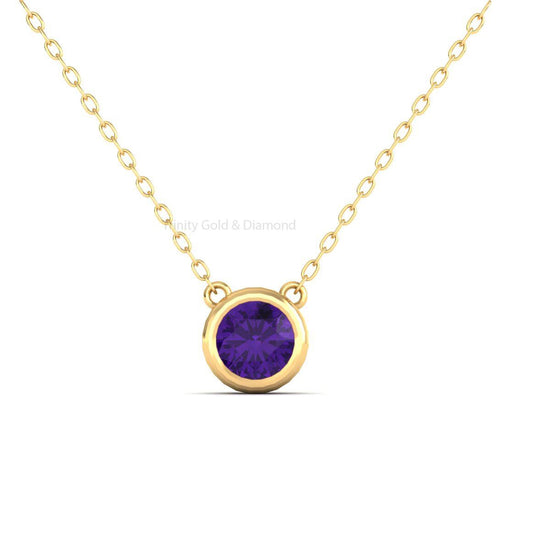 Blue Sapphire Pendant, Blue Sapphire Necklace, Birthstone Pendant, Bezel Set Blue Pendant Birthday Gift, Women Unique Gift, Everyday Pendant