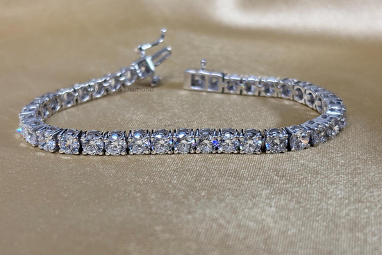 4.0mm Tennis Bracelet • Moissanite Diamond Tennis Bracelet for Women • Size-5-10 Inch • Anniversary Gift for Women • Single Line Bracelet