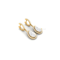 1.50 CT Pear Earrings, Diamond Drop Earrings, Pear Shaped Drop Earrings For Women, Diamond Dangling Earrings, Charm Silver Dangle Earrings