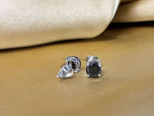 Black Stud Earring For Him And Her • 6.0mm Stud Earrings with Screw Back • Perfect Gift