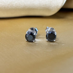 Black Stud Earring For Him And Her • 6.0mm Stud Earrings with Screw Back • Perfect Gift