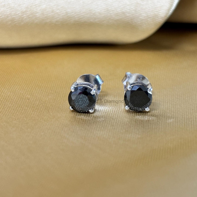 Black Stud Earring For Him And Her • 6.0mm Stud Earrings with Screw Back • Perfect Gift