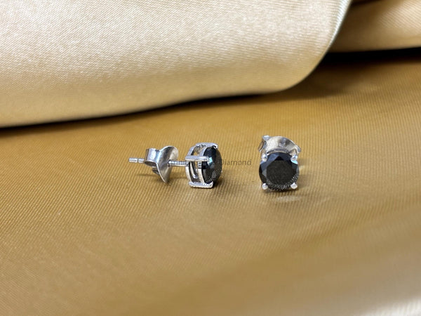 Black Stud Earring For Him And Her • 6.0mm Stud Earrings with Screw Back • Perfect Gift