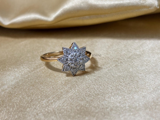 Flower Shape Lab Grown Diamond Ring For Women • Art Deco Anniversary Ring For Women • Perfect Gift for Her • Statement Ring